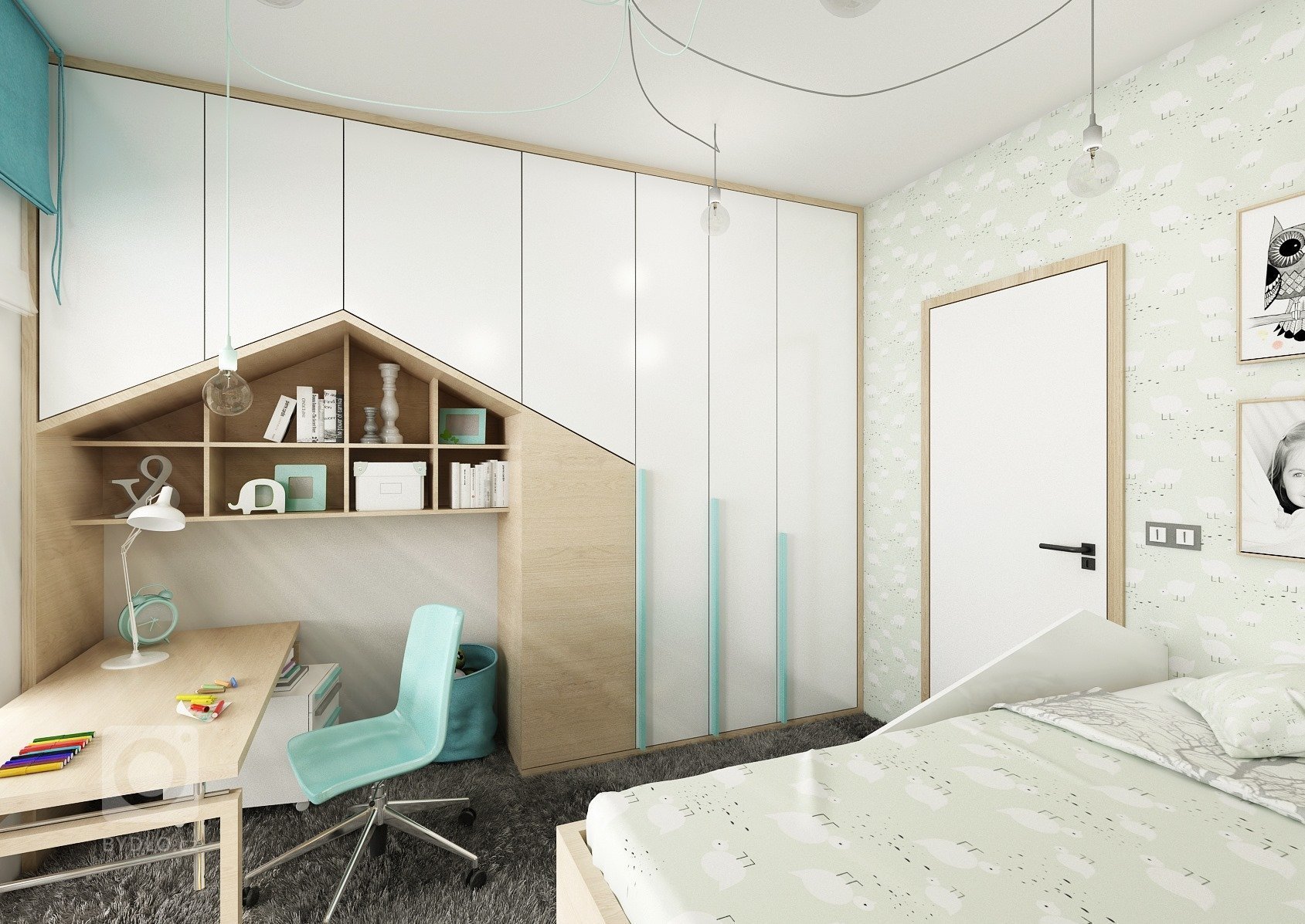 Byt o rozloze 125 m2, v posledním patře nového bytového domu. Materiál přírodního dubu a bílého laku ve vysokém lesku prostupuje celým bytem, doplňuje ho módní…