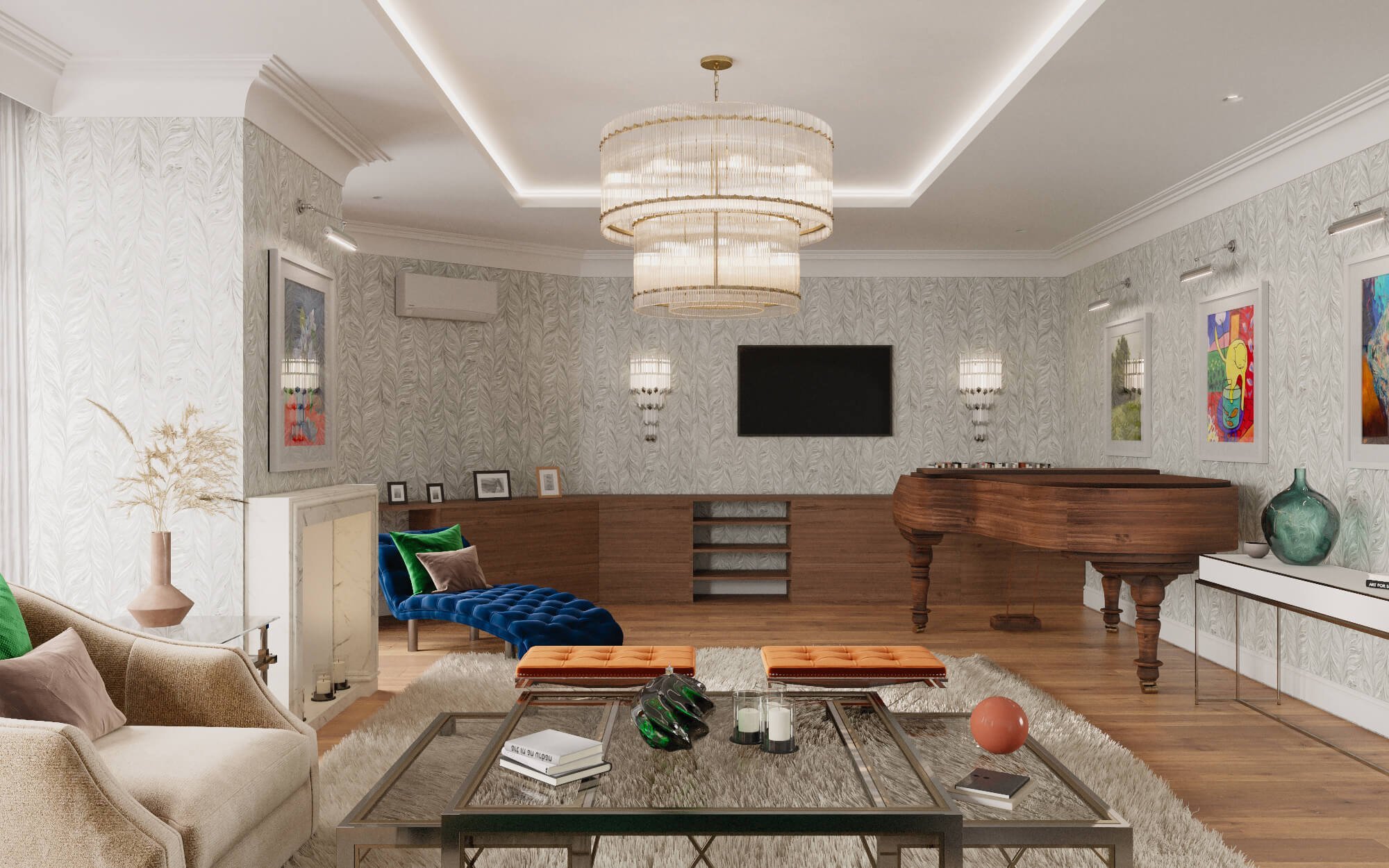 Návrh obývacího pokoje v domě, kde byl již zastaralý interiér a rodina požadovala refresh. Jeden z mála klientů se nebáli prostor oživit barvami , barevnými…