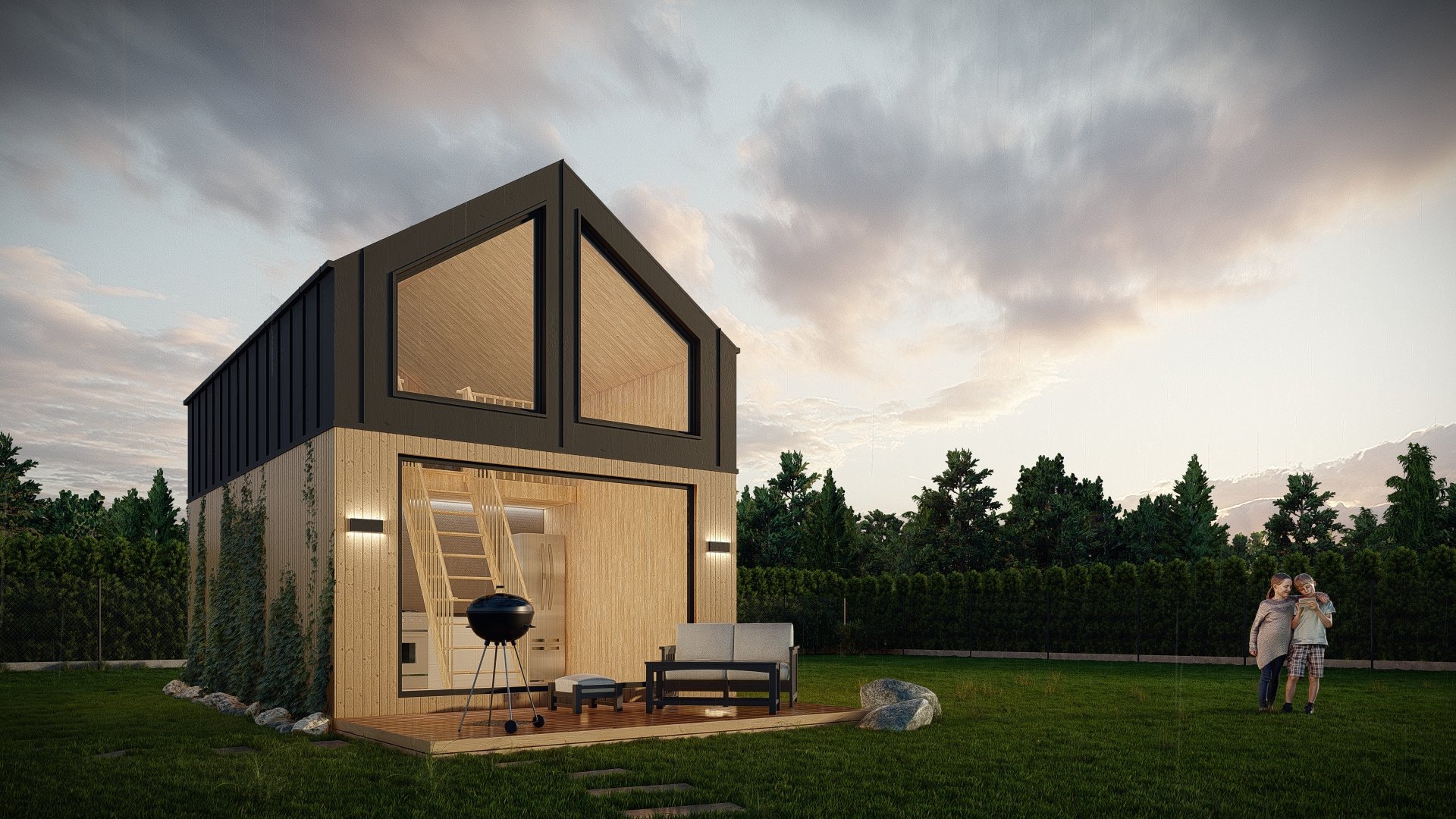 Vizualizace exteriéru malého tinyhousu pro klienta. Nechte si také zpracovat vizualizaci od nás se všímvšudy. Ke všem projektům přistupujeme individuálně.
