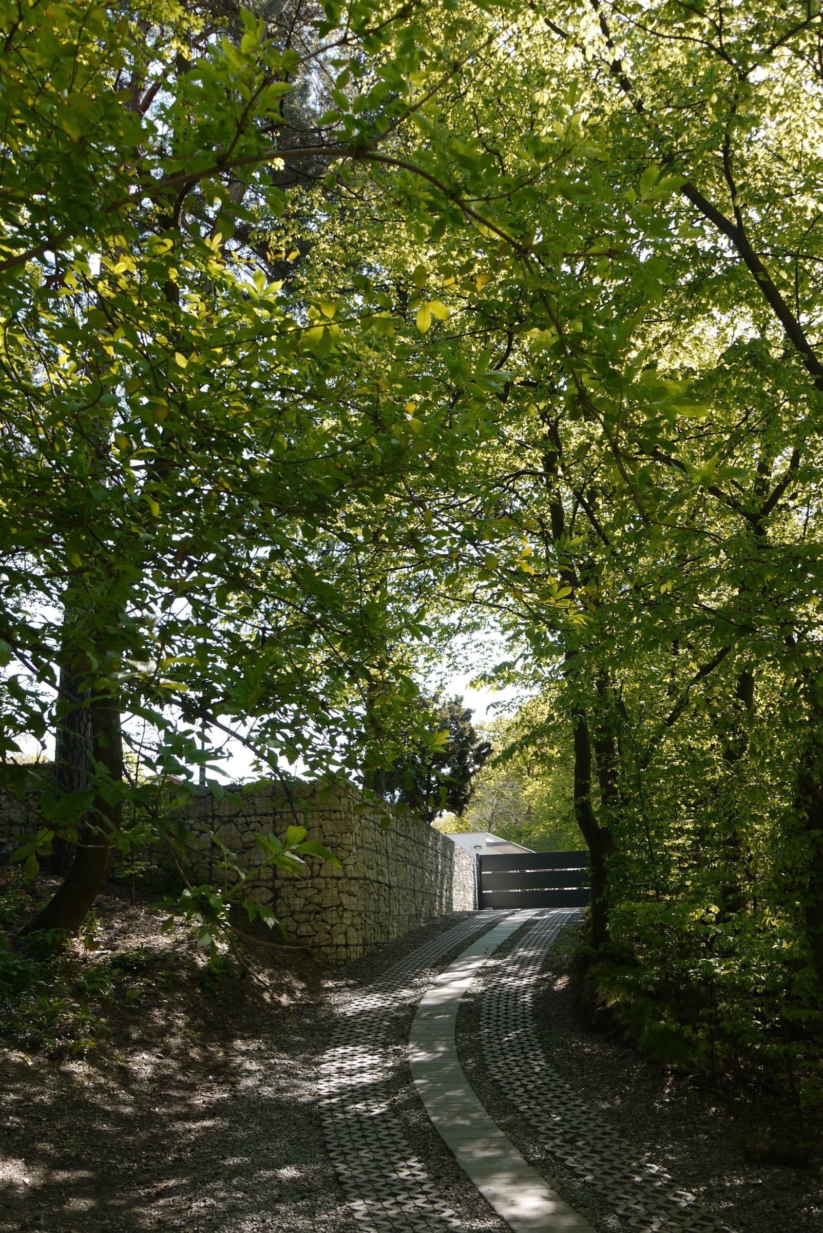 Jednopodlažní dům se zelenou střechou