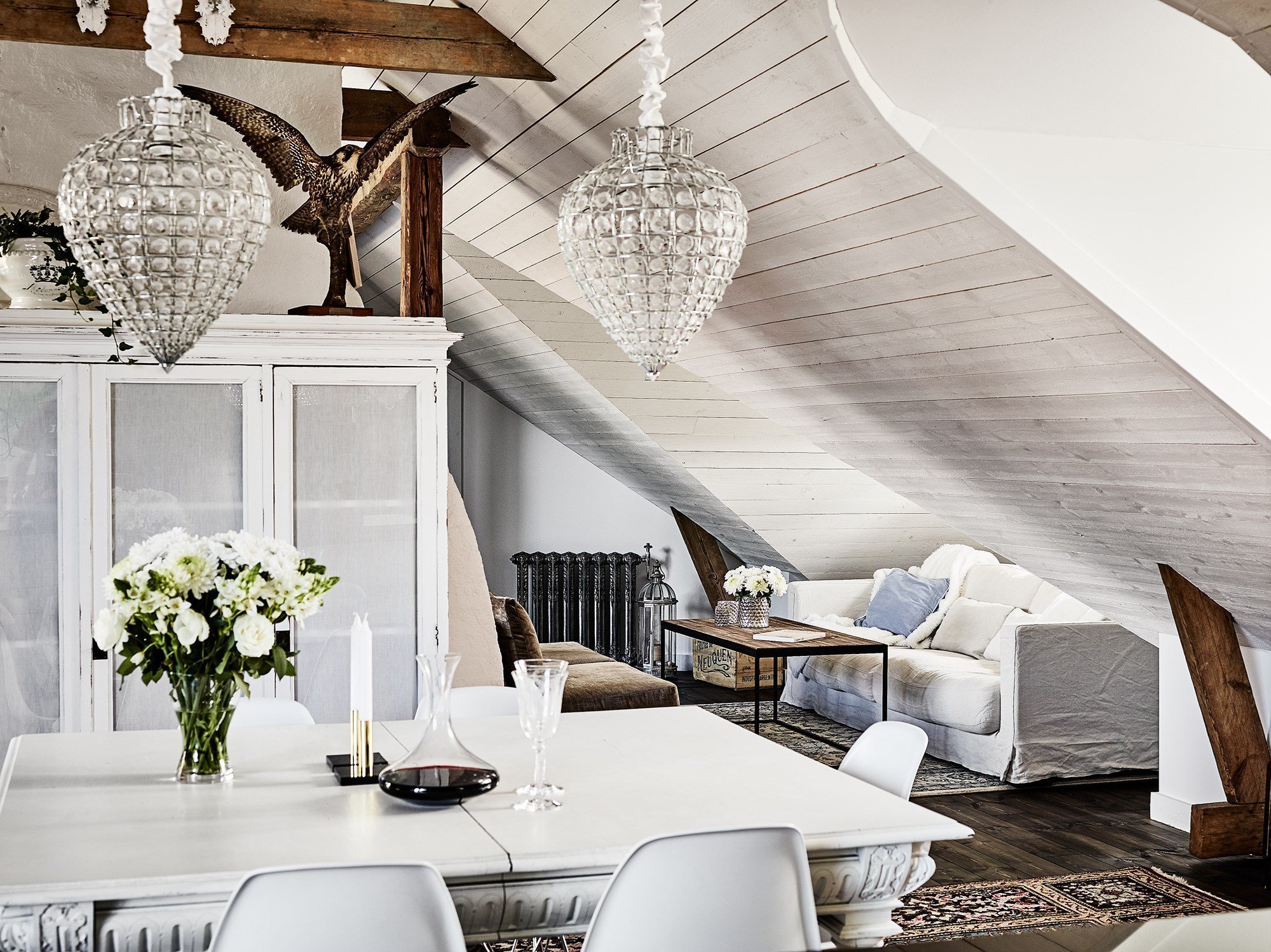 Skandinávský interiér v podkroví