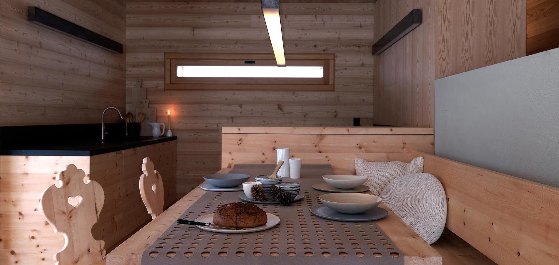 Útulná dřevěná chata téměř uprostřed divočiny