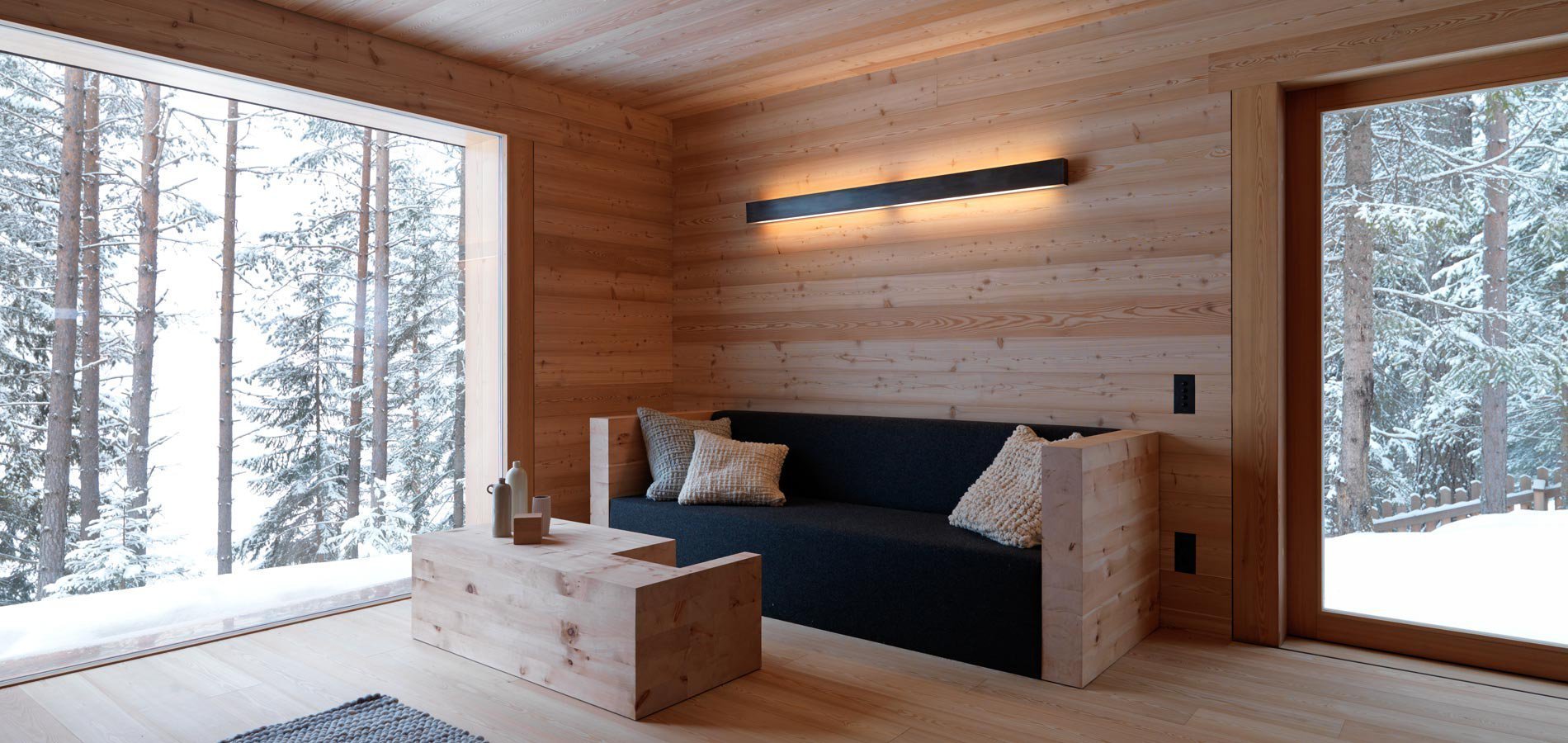 Útulná dřevěná chata téměř uprostřed divočiny