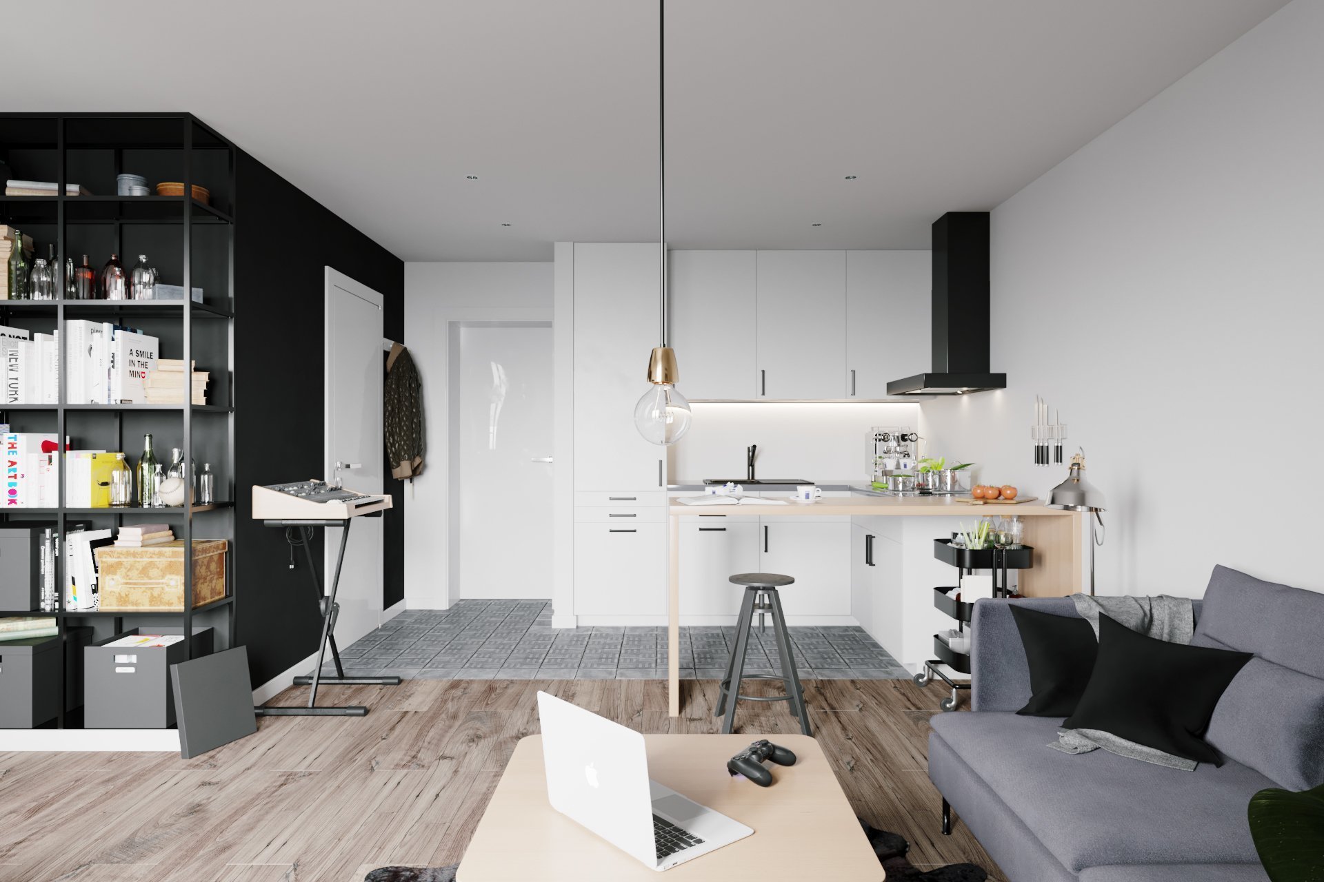 Černá barva bytu sluší