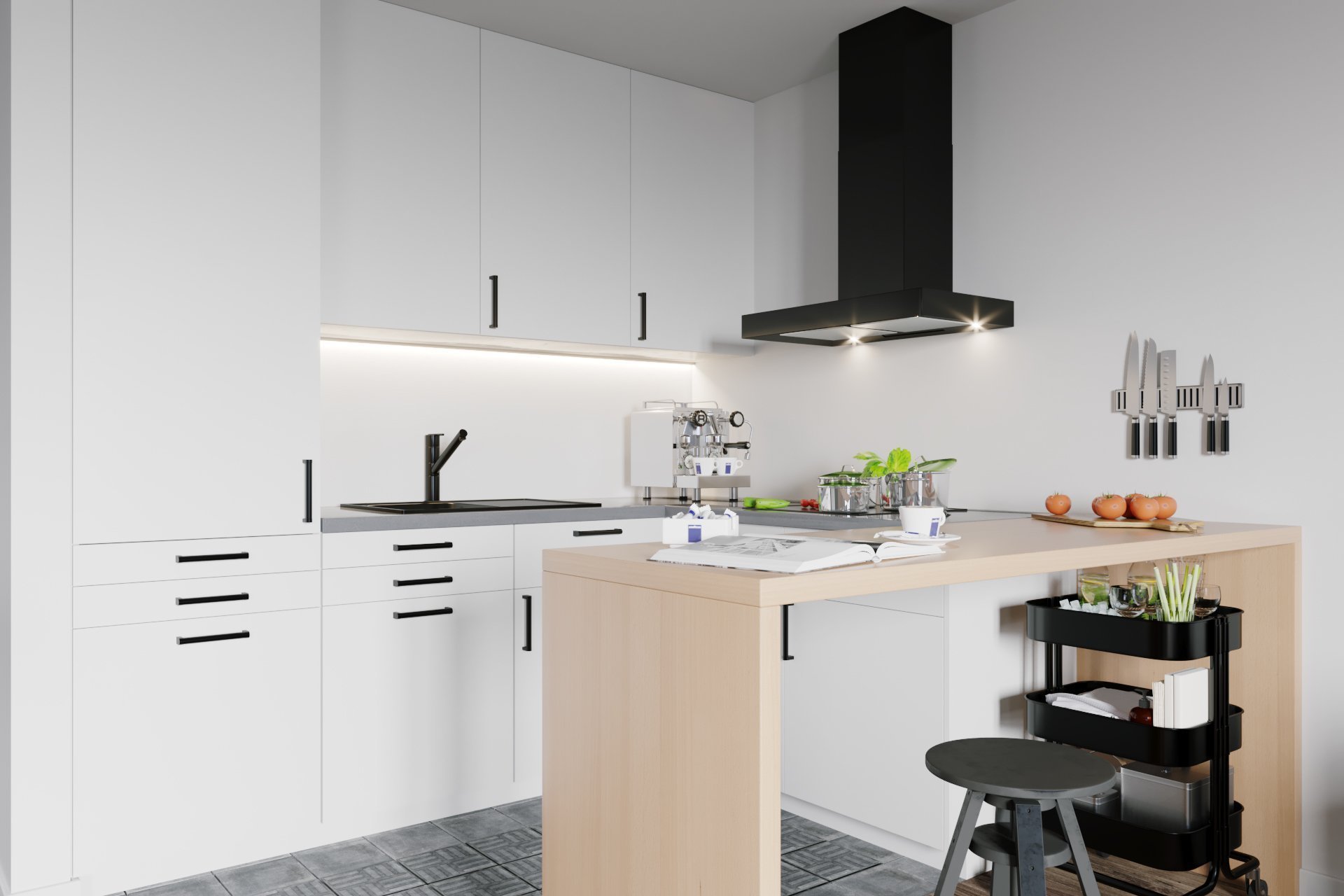 Černá barva bytu sluší