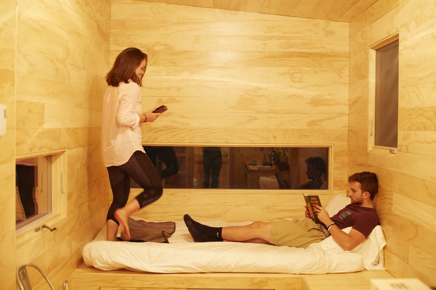 Dřevěný minidomek na kolech