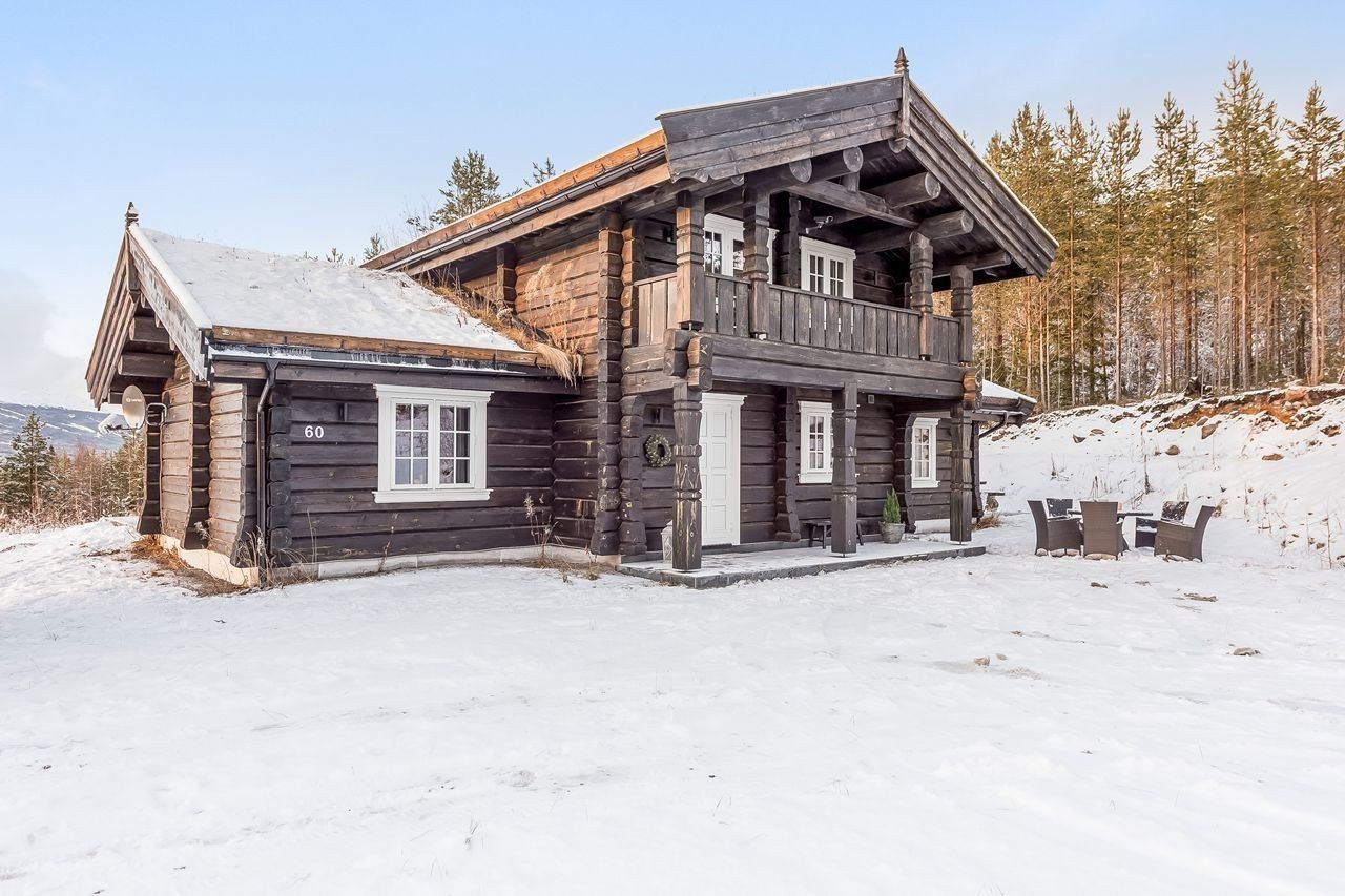 Norská chata s výhledem na lesy