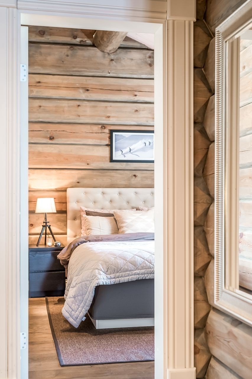 Norská chata s výhledem na lesy