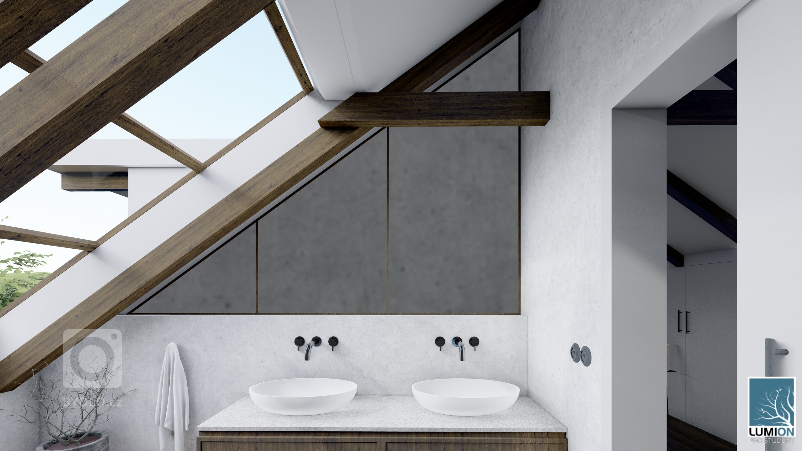 Koncept interiéru rekreační chaty v Černých Budech v Sázavě je založený na kontrastech a kvalitních materiálech. Světlé omítky jsou doplněny tmavou dřevěnou…