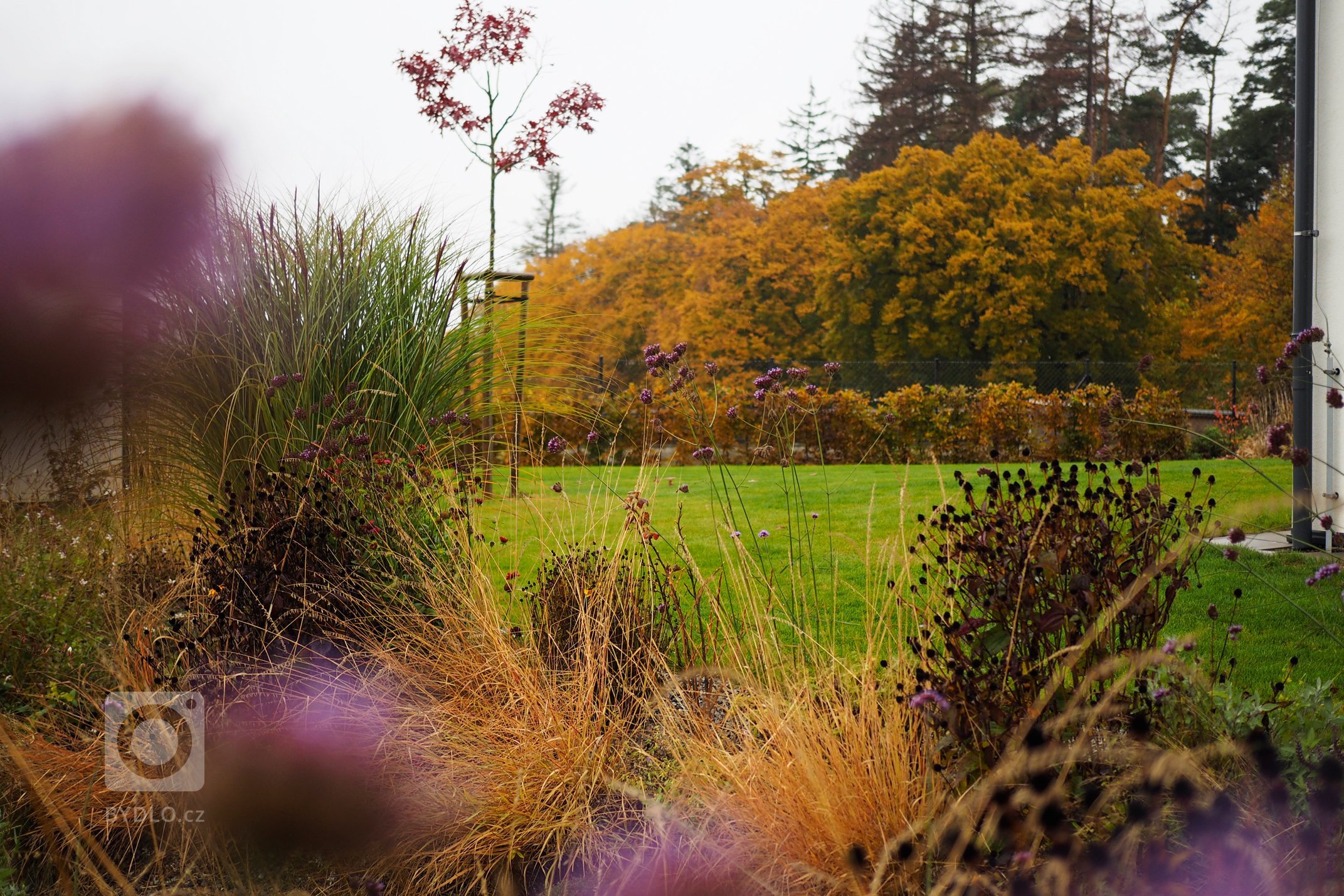 Zahrada rodinného domu ležící v&nbsp;kopcích nad Blanskem. Les a kulisa stromů přímo za plotem je tu prvkem, který silně dokresluje dojem z&nbsp;celého místa a…