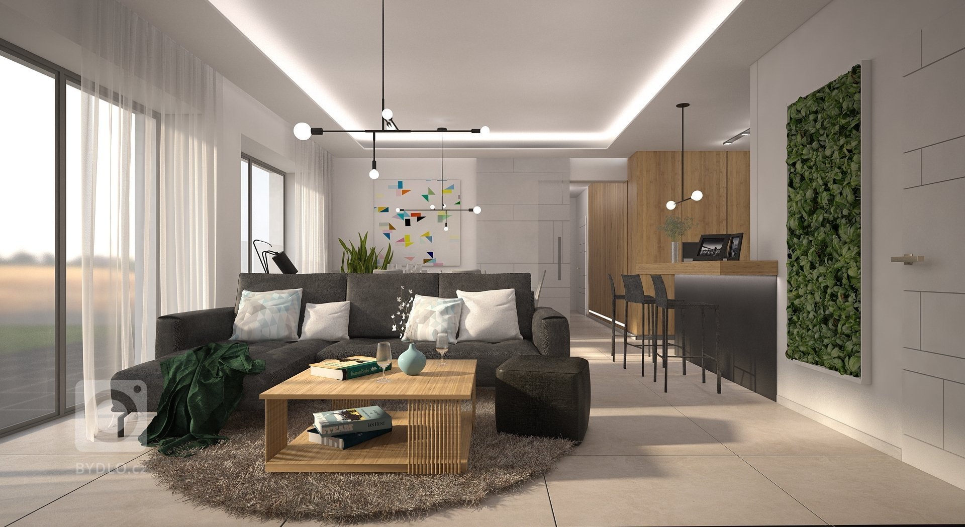 Nahlédněte s námi do vizualizace&nbsp;bytu pro mladý pár. Elegantní interiér vás zaujme nejen pletou světlých tónů a přírodních materiálů.
