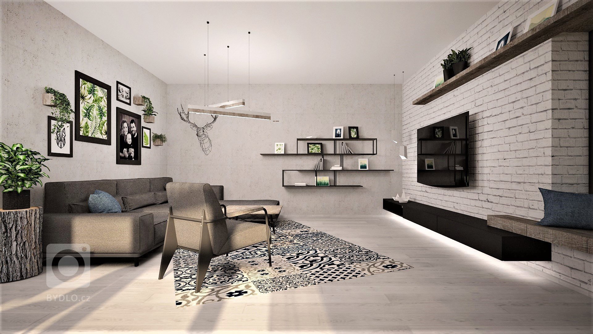 Interiér mladého páru v Hrotovicích