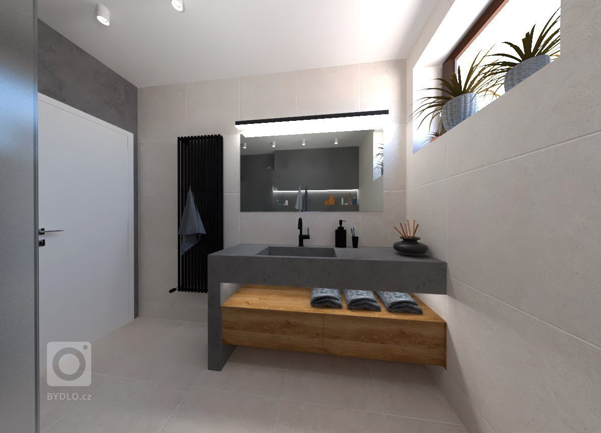 Návrh studie rodinného domu u Prahy. Dům bude v nízkoenergetickém standartu. Kombinace bílé omítky s obkladem sibiřského modřínu.
