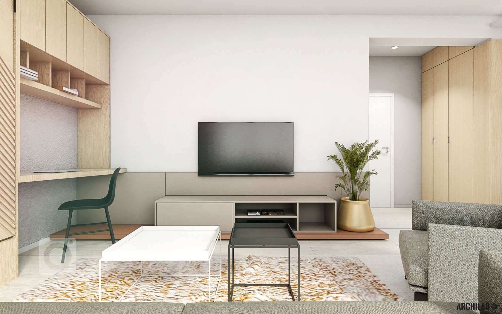 Do novostavby bytového domu v Rohožníku sme navrhli útulný a inšpiratívny interiér menšieho 2-izbového bytu. Starostlivo zvolený koncept dotvárajú premyslené materiály a povrchy. Akcent v podobe terakotovej farby sme dali na kuchyňu, ktorá tvorí ideovú dominantu prepojeného priestoru.