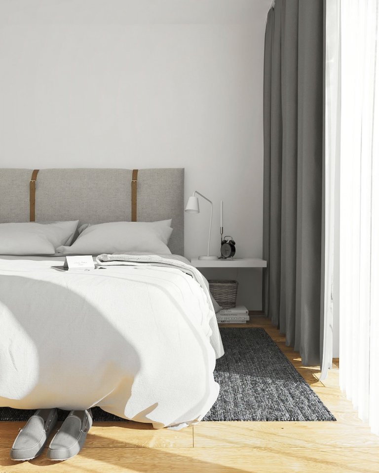 Minimalistický interiér bytu v severskom štýle je navrhnutý v&nbsp;neutrálnych odtieňoch antracitovej, jemne šedej a&nbsp;bielej farby v kontrastne s&nbsp…