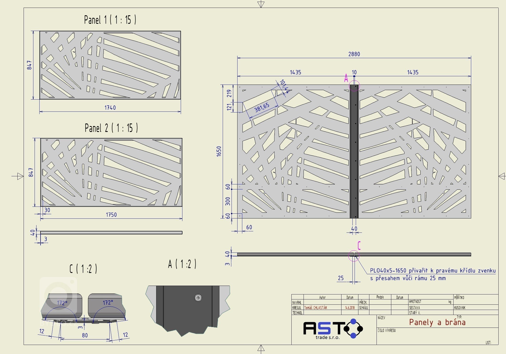 Dodání a montáž designových panelů a kompletní otevírané brány.

&nbsp;
