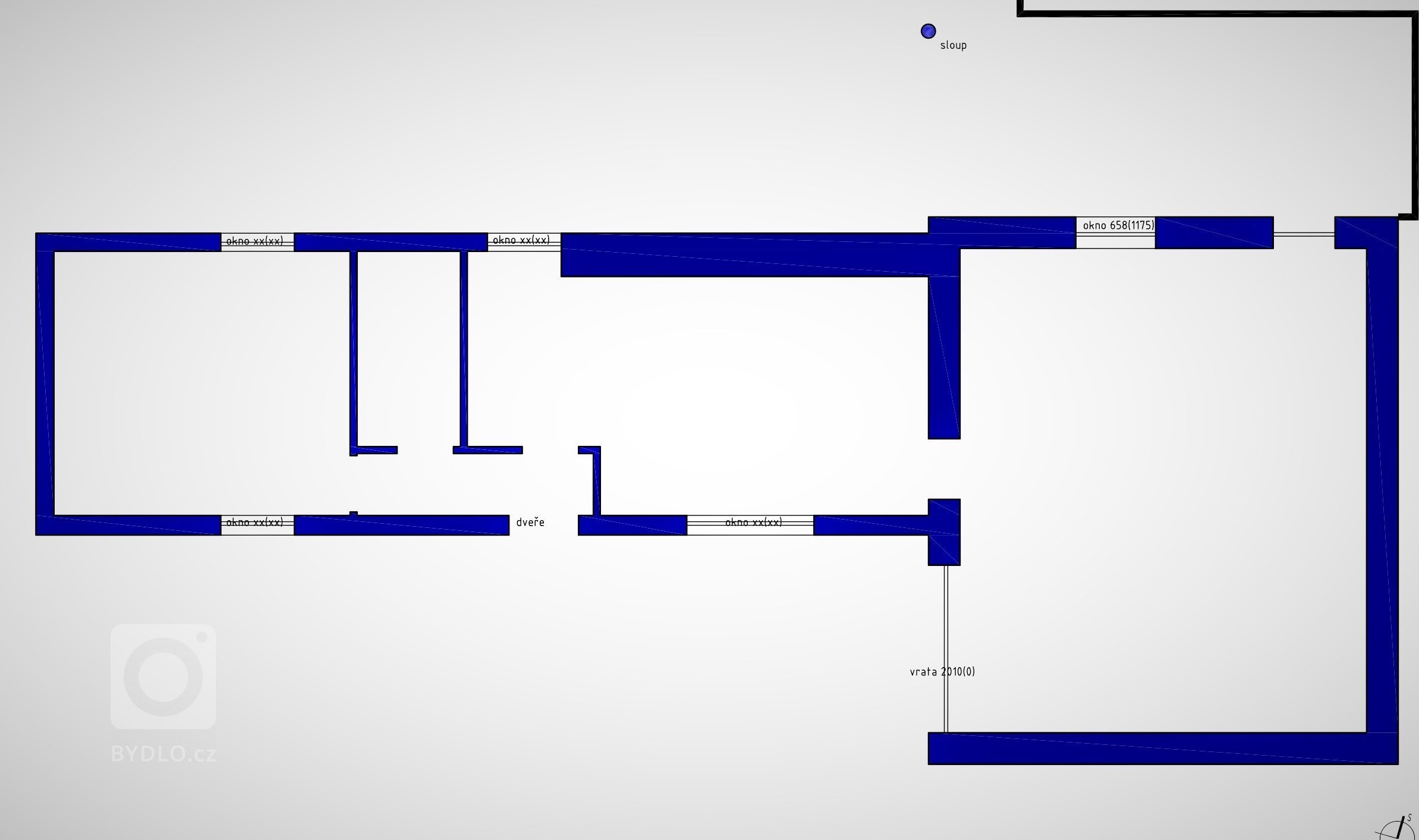 Návrh nové dispozice stávajícího 100 let starého domu se staro-novou přístavbou.
