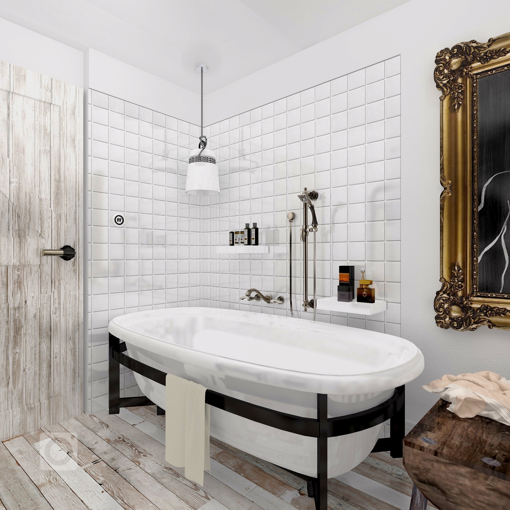 Koupelna do vesnického stavení s dotekem Provence či první republiky, takové bylo zadání investora.&nbsp;

Proto dvě tváře jednoho prostoru, kde v každém z…