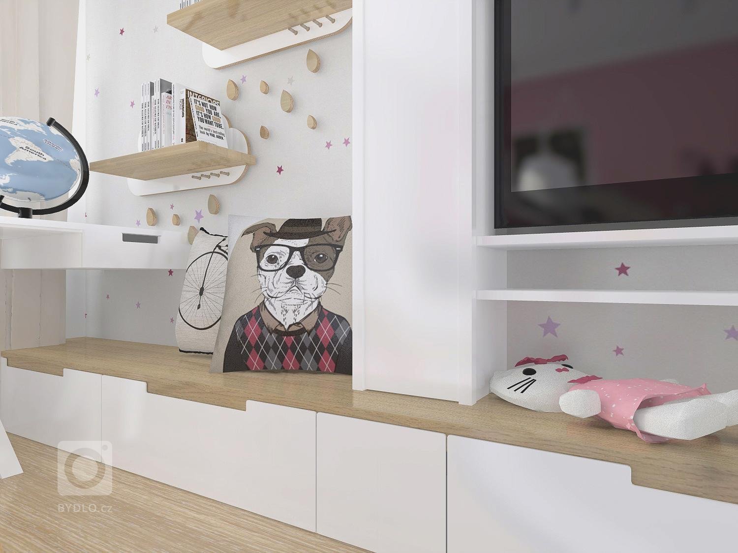 Snad každá malá princezna miluje růžovou, puntíky, proužky veselý a hravý svět, kde bude mít své místo pro panenky, poníky a všechna ta plyšová zvířátka, ale…