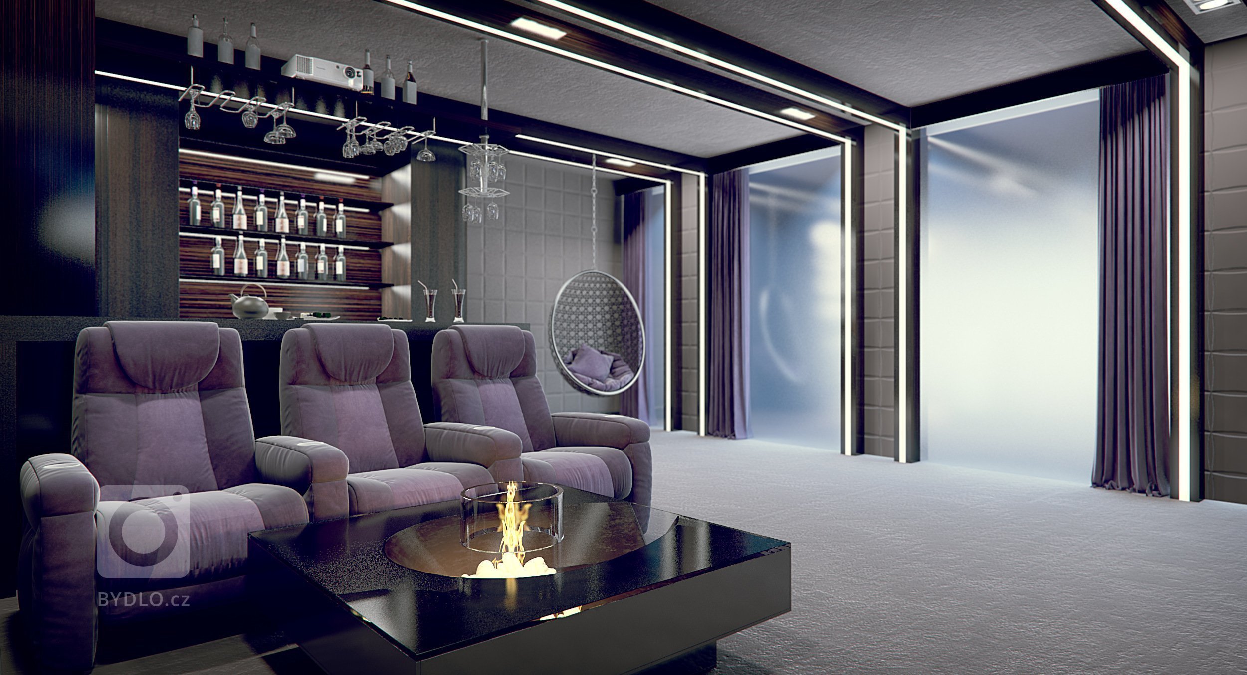 Jedna z variant návrhu iteriéru rodinného domu v Kamenicích.&nbsp;
