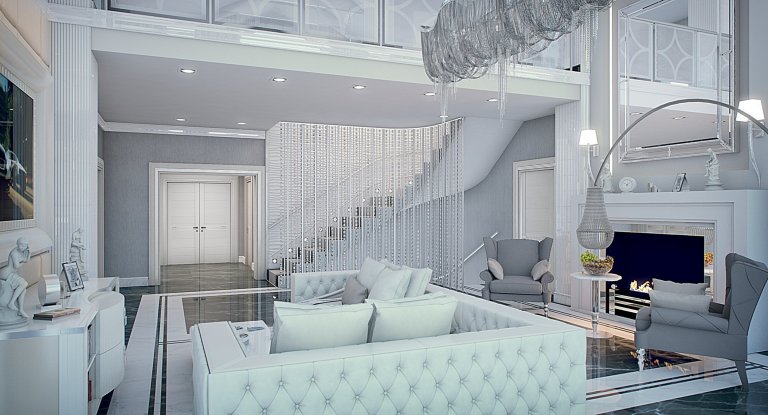 Jedna z variant návrhu iteriéru rodinného domu v Kamenicích.&nbsp;
