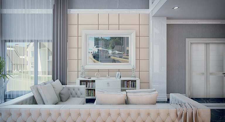 Jedna z variant návrhu iteriéru rodinného domu v Kamenicích.&nbsp;
