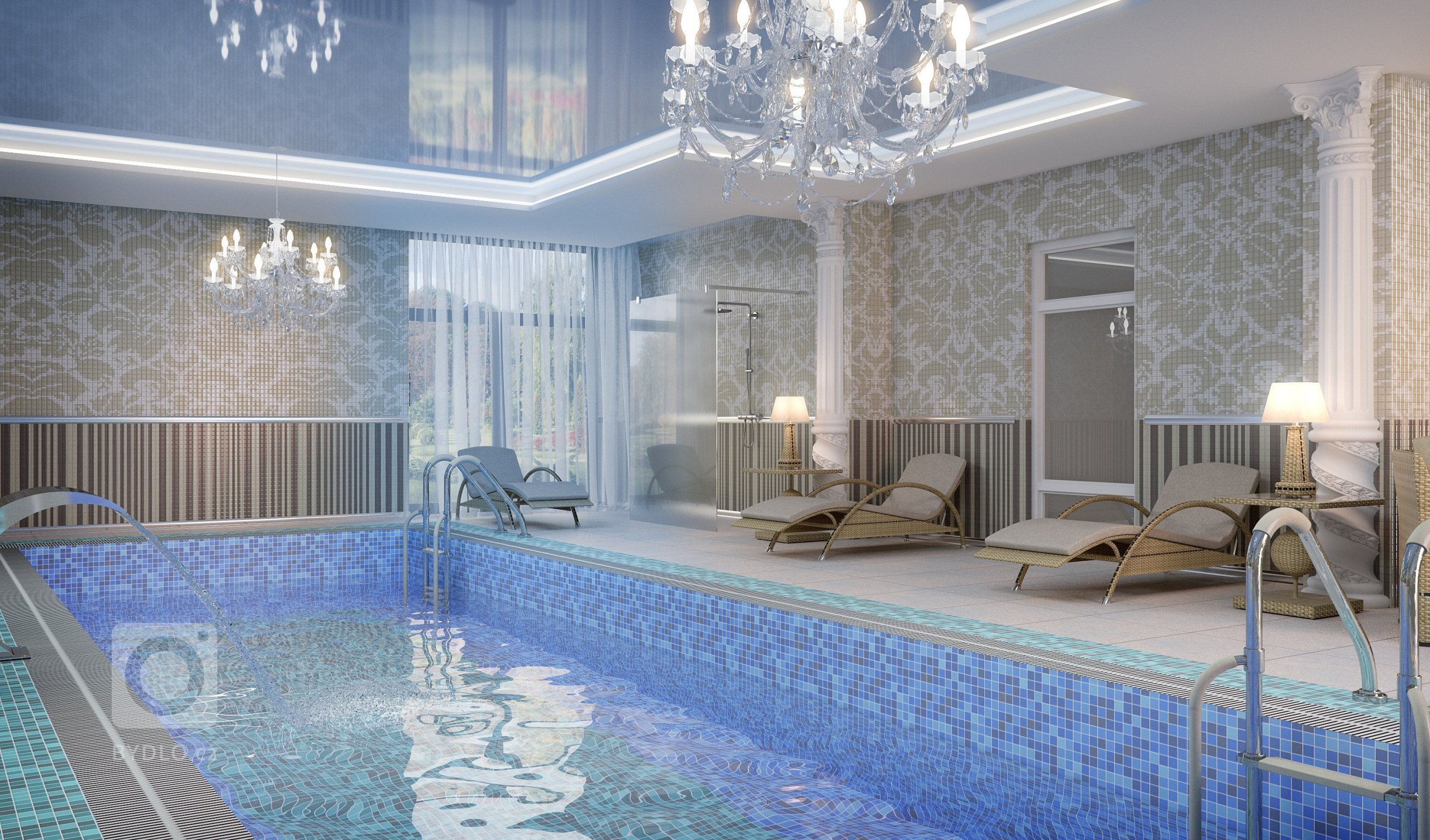 Privátní rezidence je řešená v klasickém stylu. Dřevěné obložení stěn &quot;boiserie&quot; přidává interiérům nádech luxusu, ale zároveň nepůsobí těžce díky…