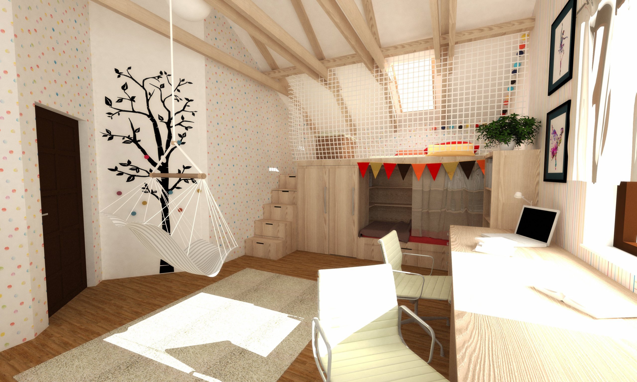 Dětský pokojíček, který má vydržet dlouho, ač jsou děti teď malé. Pastelové barvy, jednoduchost a možnost dotvářet si pokojíček sám. V co dnes svoje hrací…