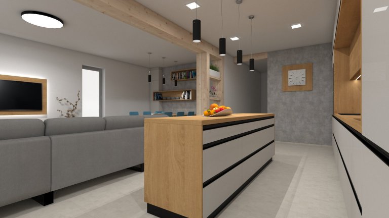 Klientovo zadání znělo, že by chtěl moderní líbivý a dobře uspořádaný interiér kuchyně s obývacím pokojem. Proto jsme zvolili světle šedou supermatnou v…