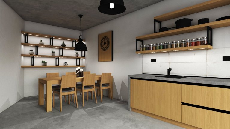 Moderní kuchyně s industriálními prvky