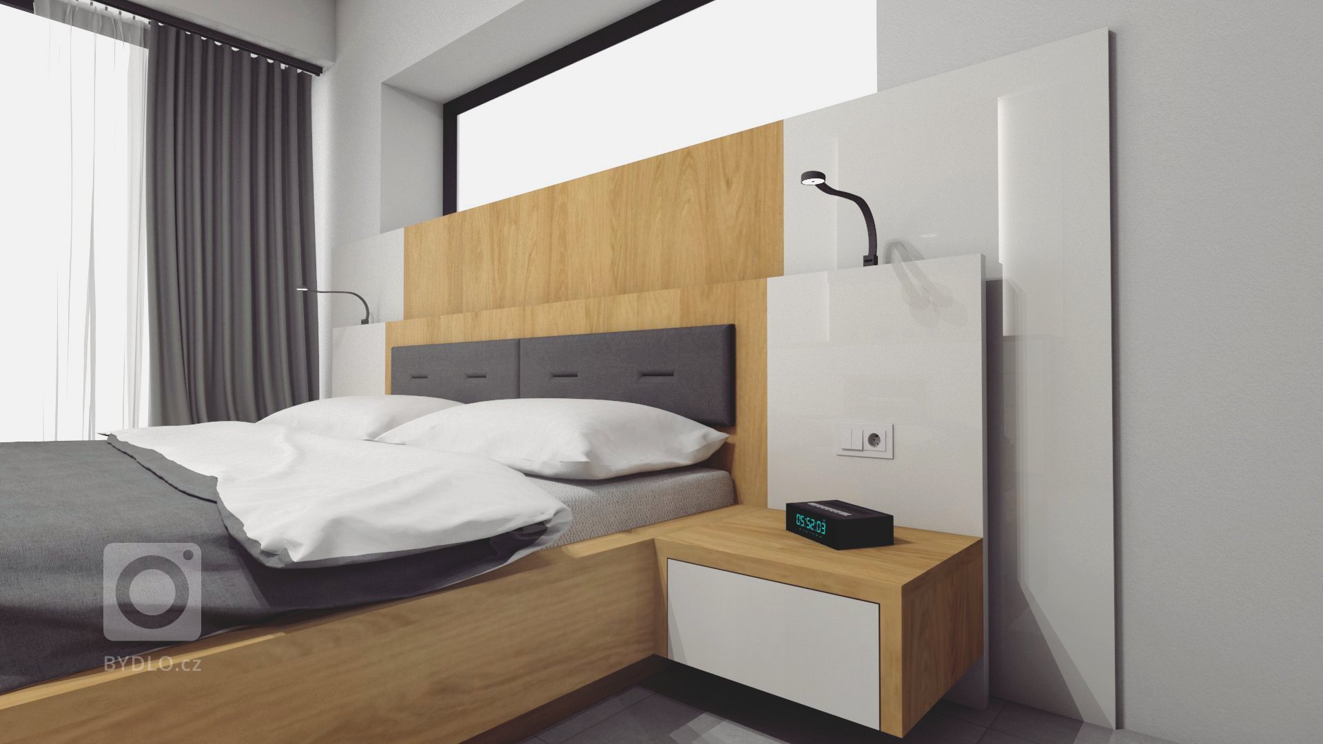 Klient k nám přišel s tím, že má pro ložnici jeden velký prostor a chtěl by v prostoru mít ložnici i šatnu. Potřeboval také&nbsp;dořešit stavbu a poradit&nbsp…