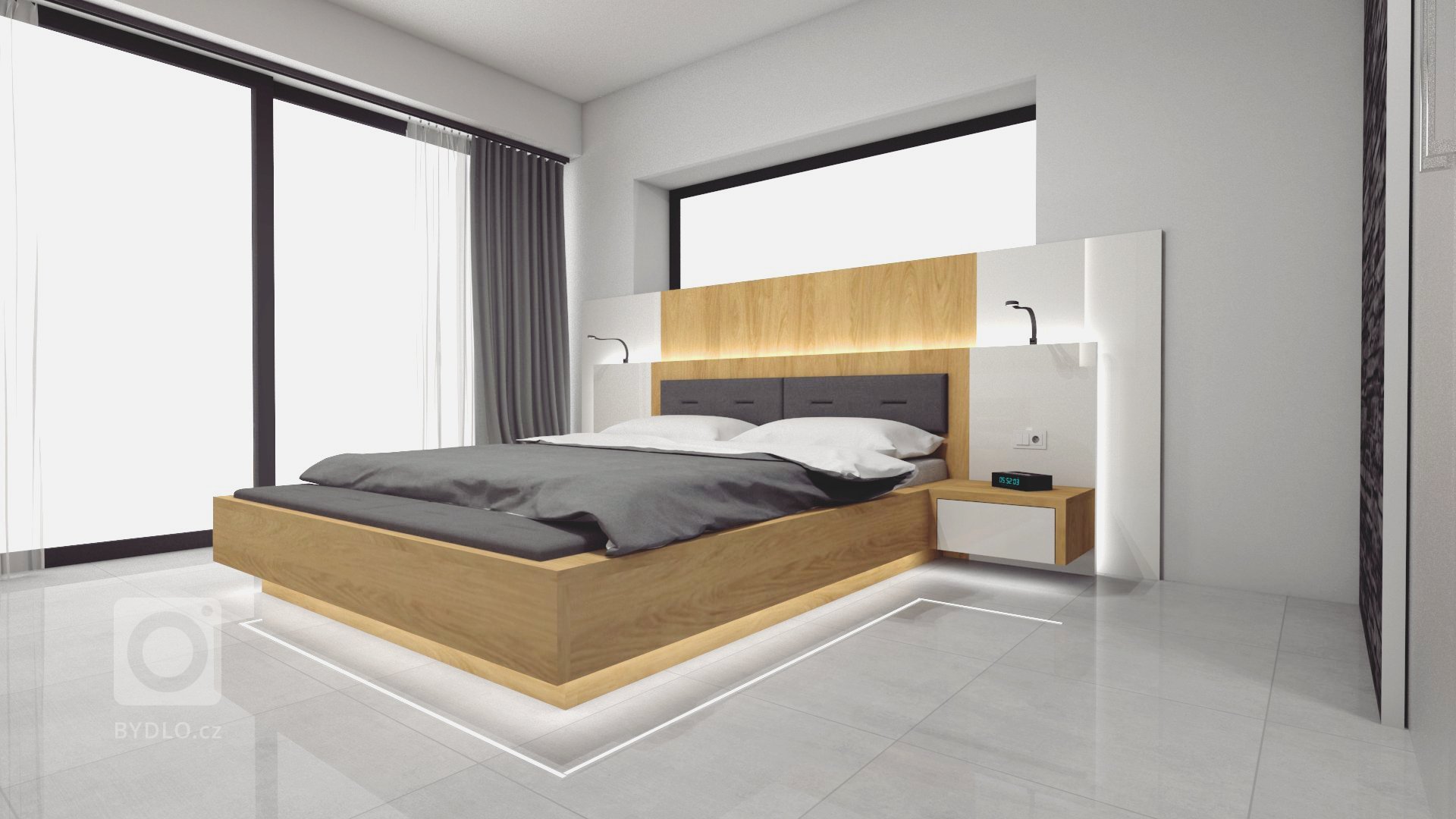 Klient k nám přišel s tím, že má pro ložnici jeden velký prostor a chtěl by v prostoru mít ložnici i šatnu. Potřeboval také&nbsp;dořešit stavbu a poradit&nbsp…