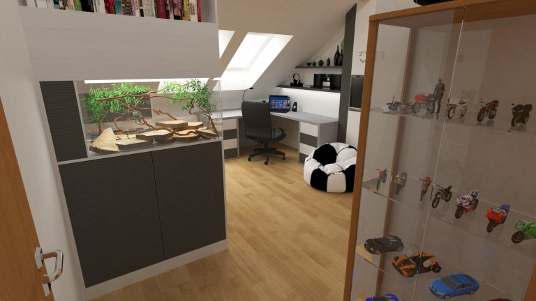 Cíl a potřeby zákazníka
Úkolem bylo navrhnout řešení nového dětského pokoje, kde zůstanou stávající vestavěná skříň a vitrína. Cíl byl jasný, dle požadavku…