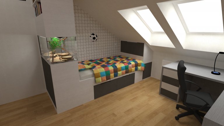 Cíl a potřeby zákazníka
Úkolem bylo navrhnout řešení nového dětského pokoje, kde zůstanou stávající vestavěná skříň a vitrína. Cíl byl jasný, dle požadavku…