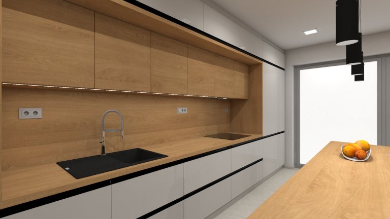 Klientovo zadání znělo, že by chtěl moderní líbivý a dobře uspořádaný interiér kuchyně s obývacím pokojem. Proto jsme zvolili světle šedou supermatnou v…