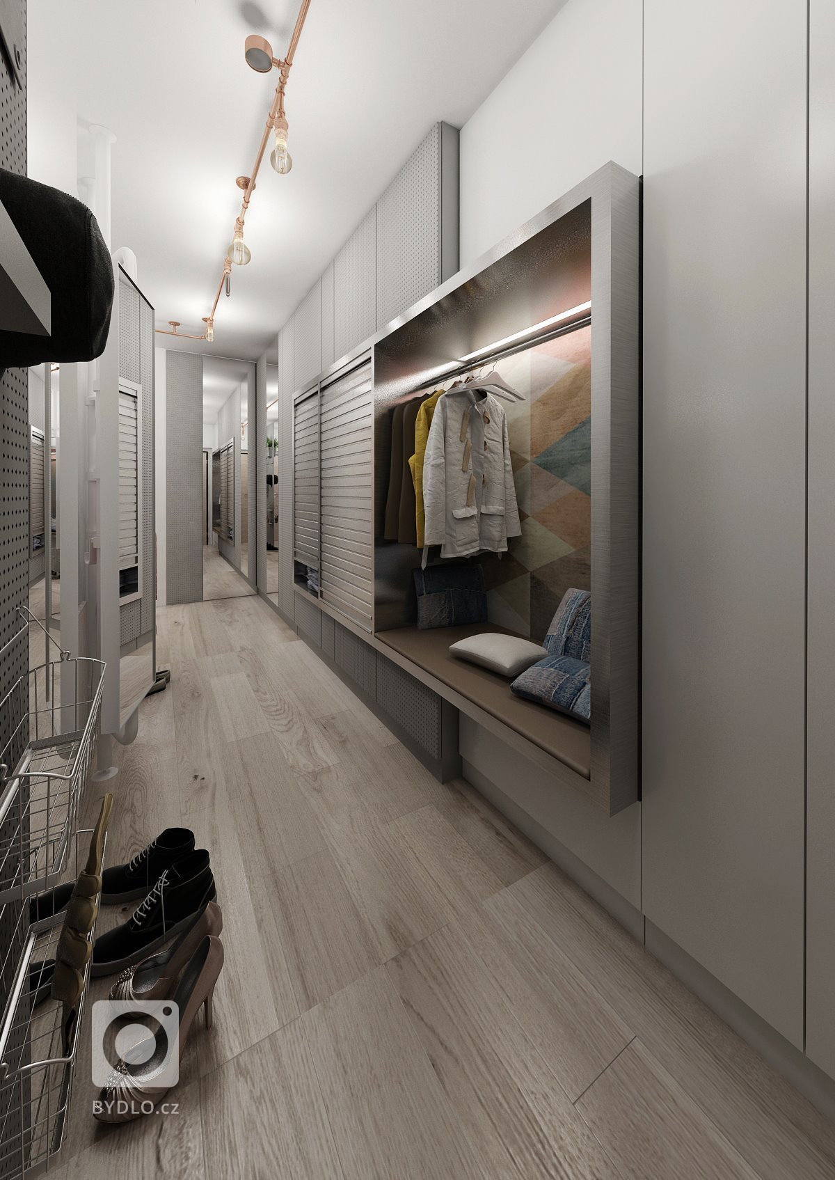 Zadání návrhu bytu od klientky znělo: moderní retro s&nbsp;industriálními prvky. Tak jsme na nábytek použily barevně neutrální bílou a šedou LTD, se kterými se…