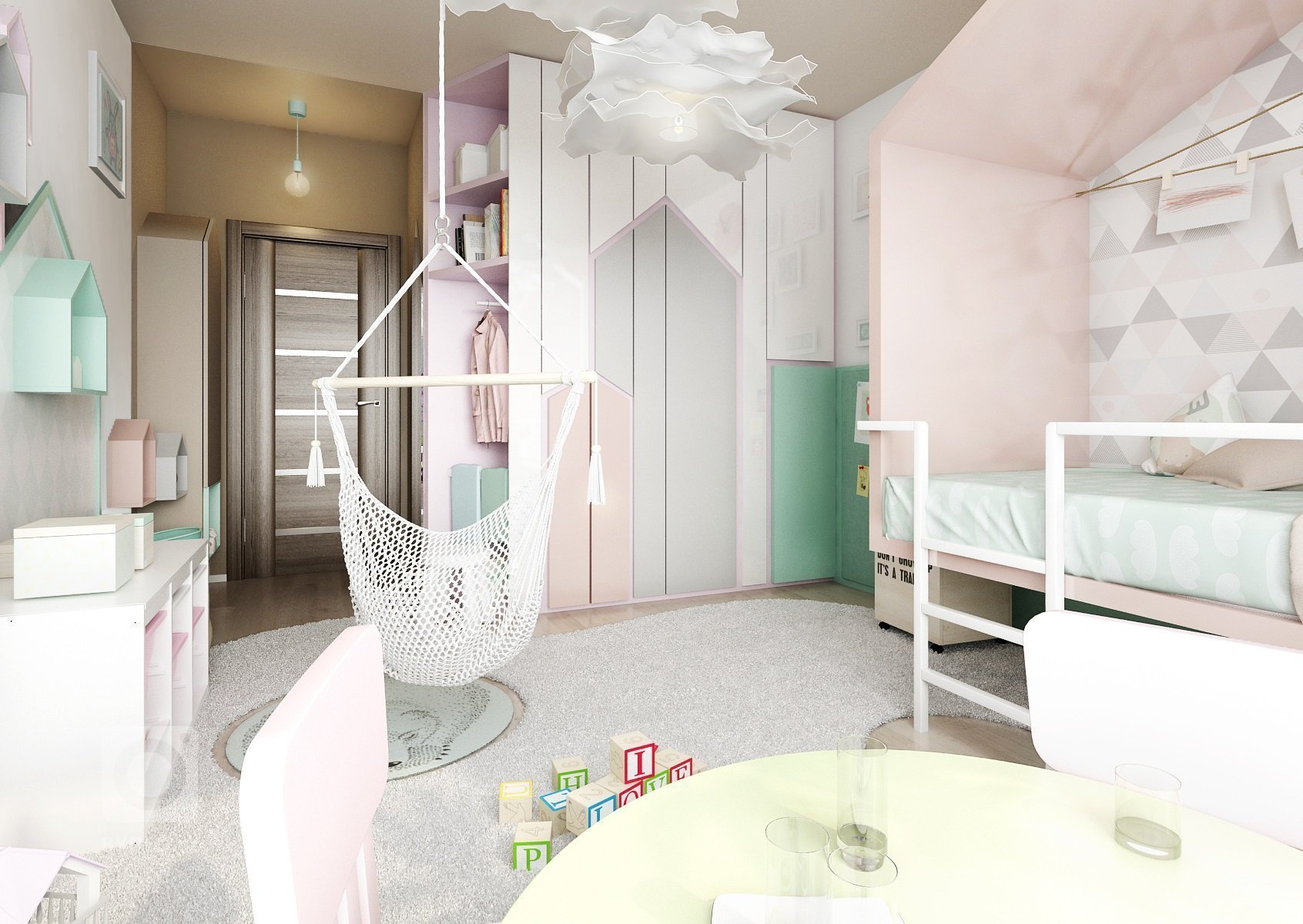 Do jednoho pokojíčku v&nbsp;bytě až patnáct domečků? Proč ne?! Jeden jako dětská postel a úkryt, další tvoří dvířka úložných prostor nebo rámy a rámečky…