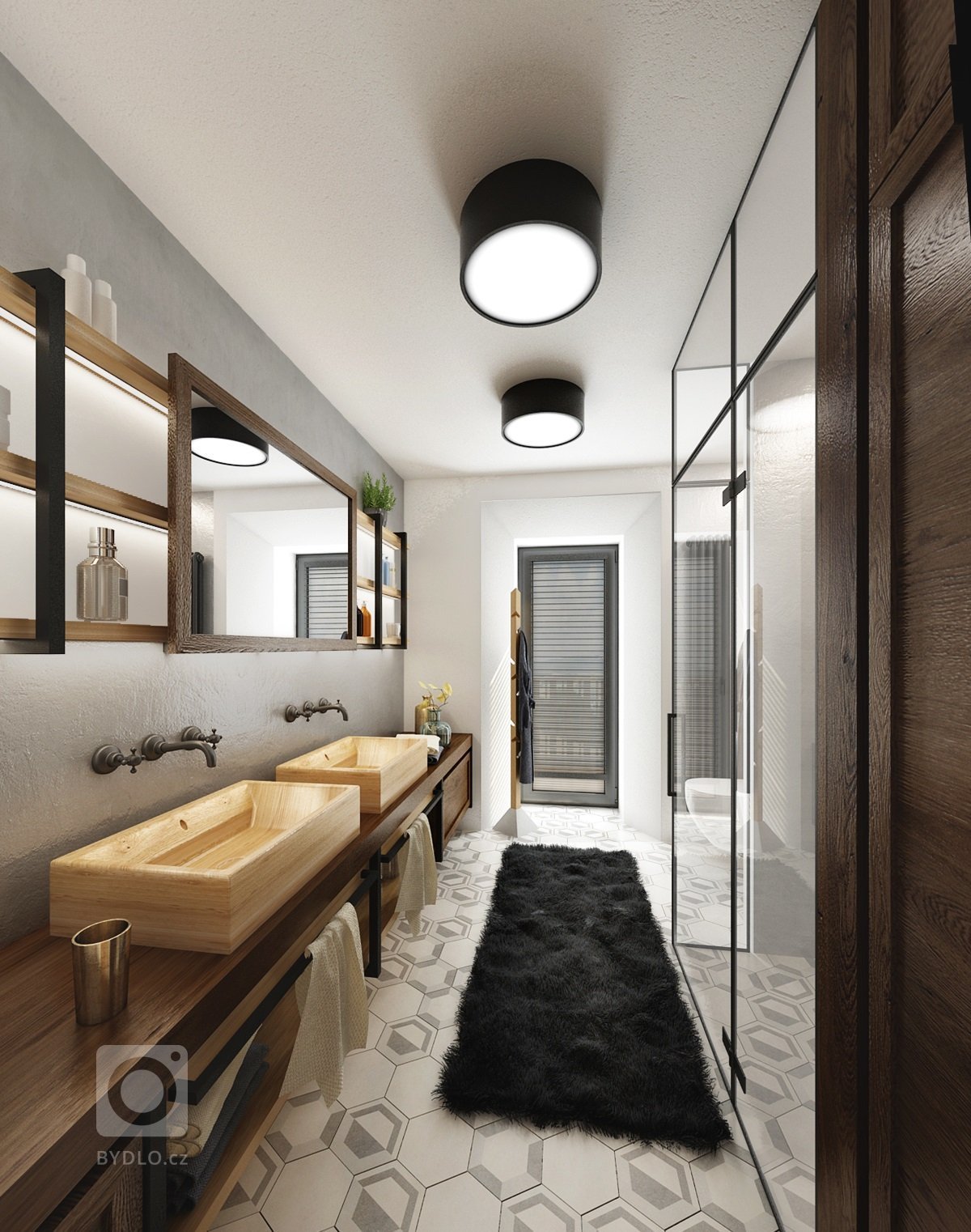 Návrh rekonstrukce půdního prostoru na privátní bydlení. V hlavní roli masivní dub, černý jekl a venkovská tématika.
