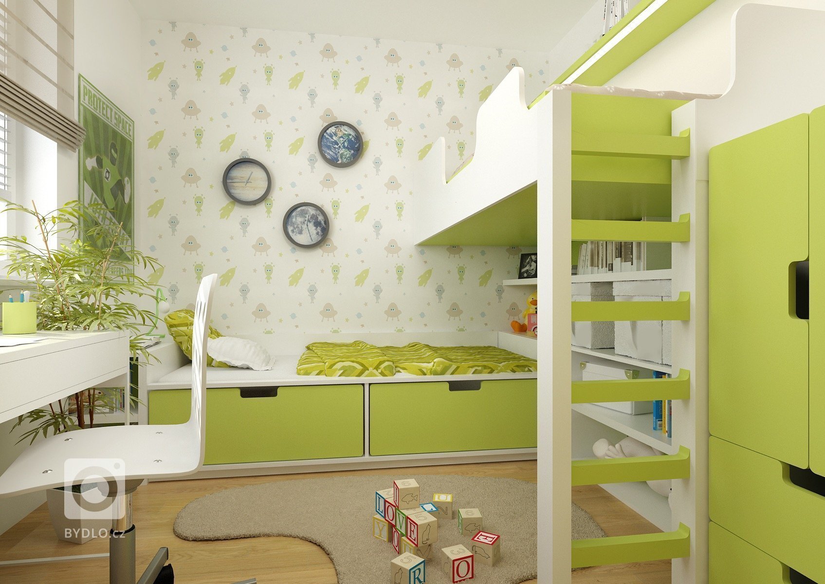 Kompletní řešení návrhu 3-pokojového bytu rodiny se dvěma dětmi. V obývacím pokoji je zajimavé použití více menších konferenčních stolků a dubového obkladu,…