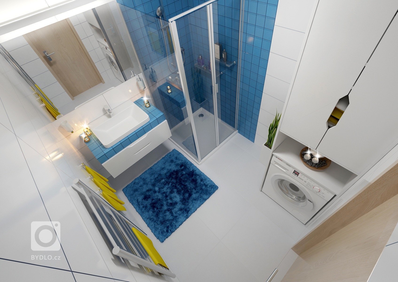 Barevný byt v&nbsp;novostavbě, kde skoro každá místnost má jinou doplňkovou barvou. Základ se nese v&nbsp;bílé, hnědé a šedé. V&nbsp;obývacím pokoji zaujme…