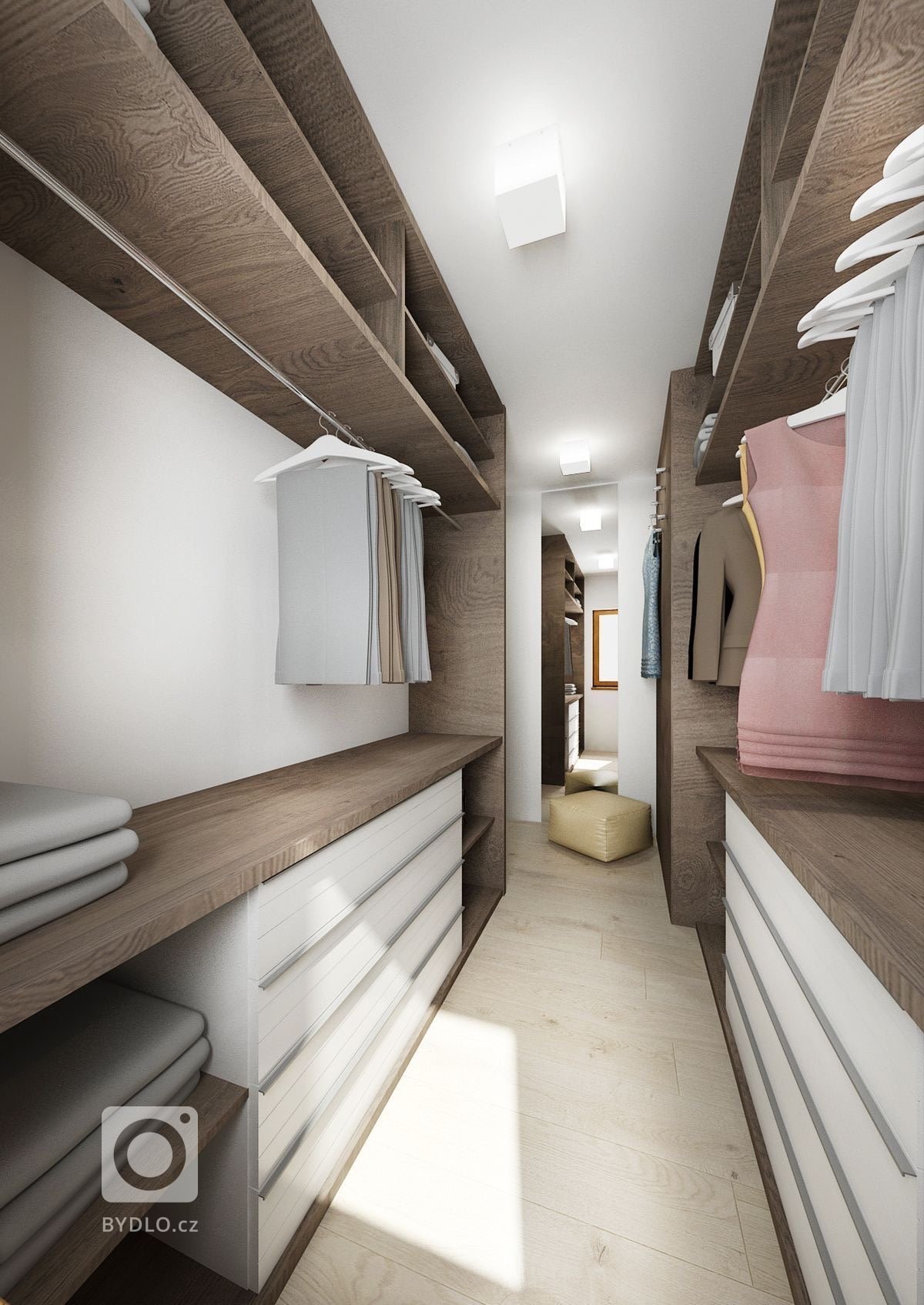 Uklidňující levandulové a mintové pastelové barvy spolu s&nbsp;béžovou a tmavě hnědou dřevodekoru wenge vytvářejí příjemnou atmosféru pro manželskou ložnici.…