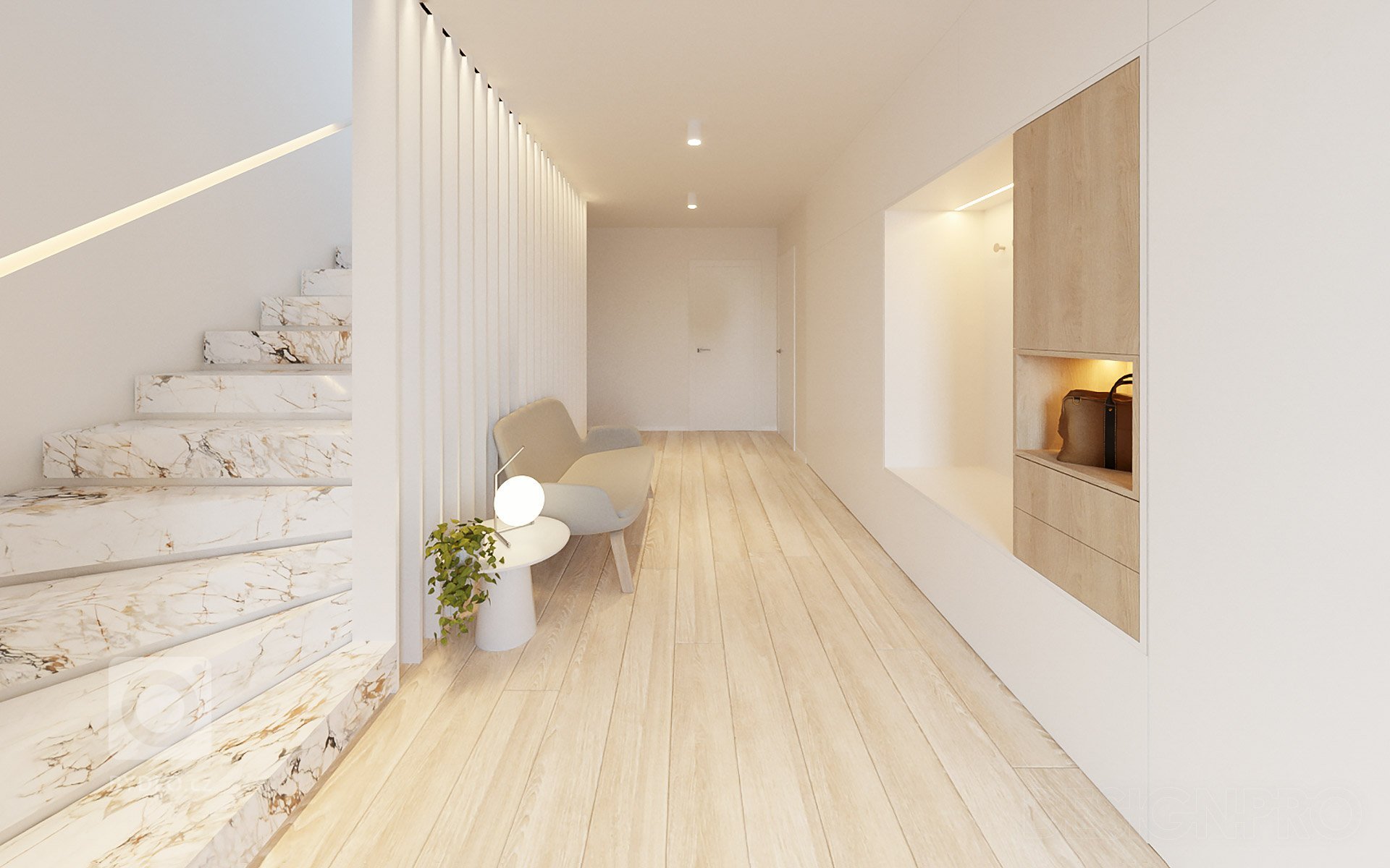 Interiér rodinného domu ve svahu na okraji Berouna s výhledem na celé město.&nbsp;

Klienti za námi přišli před zahájením výstavby domu, proto jsme mohli…