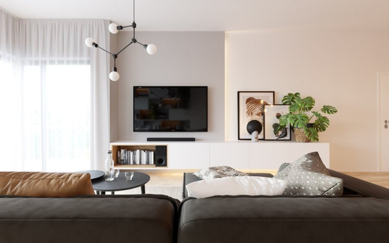 Klient za námi přišel s návrhem od kuchyňského studia, který však ignoroval fakt, že v obývacím pokoji byly dvě šachty (bílé masivní sloupy s rozvody). Našim…