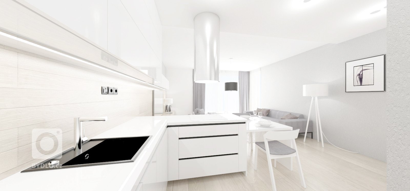 Dvojizbový byt, situovaný v novostavbe Marina Island v Prahe, kladie dôraz na vzdušnosť a čisté línie. Svieži vzhľad obytnému priestoru dodáva biela farba a…