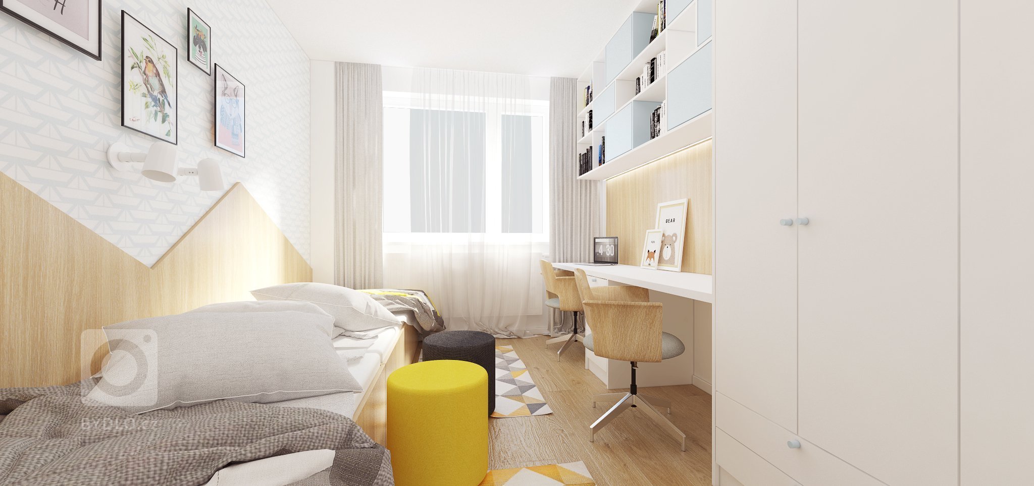 Byt pre štvorčlennú rodinu na severe Slovenska, v Žiline, žiari žltou, ktorá hravo dopĺňa nestarnúcu kombináciu bielej farby a drevodekoru. V tomto byte si na…