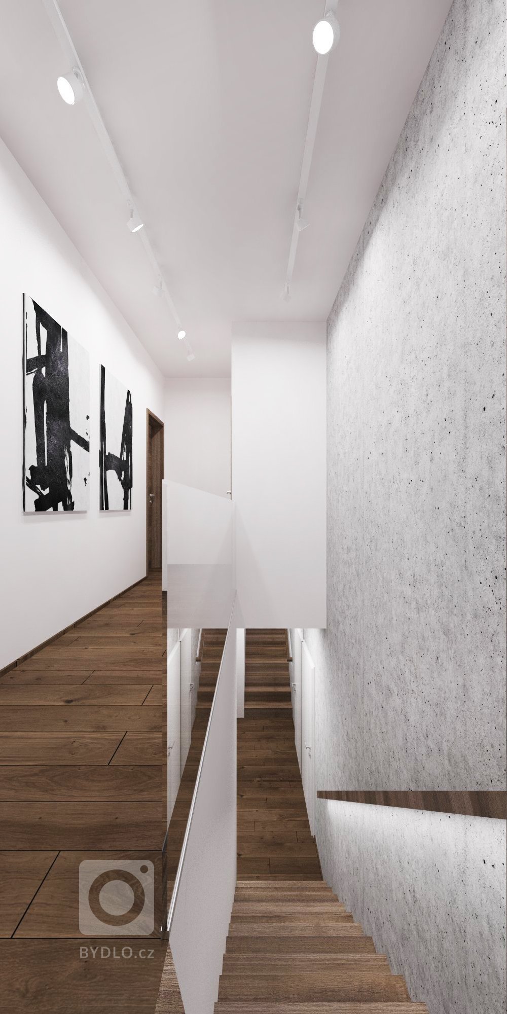 Minimalistický interiér s kontrastom dreva a mramoru.&nbsp;&nbsp;
