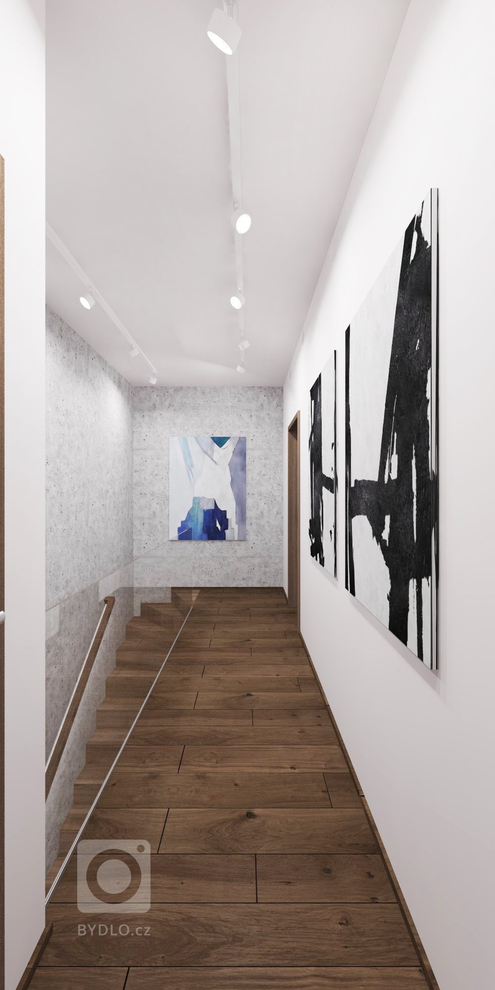 Minimalistický interiér s kontrastom dreva a mramoru.&nbsp;&nbsp;
