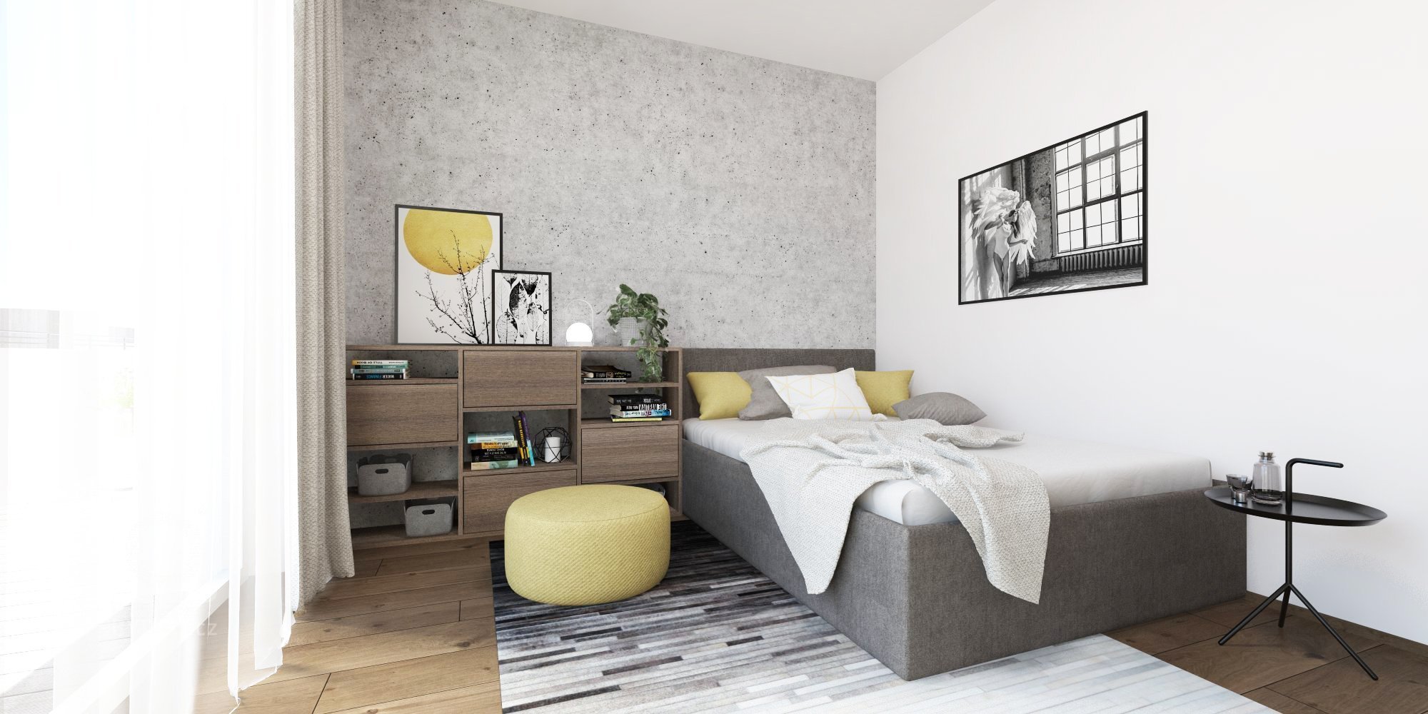 Minimalistický interiér s kontrastom dreva a mramoru.&nbsp;&nbsp;
