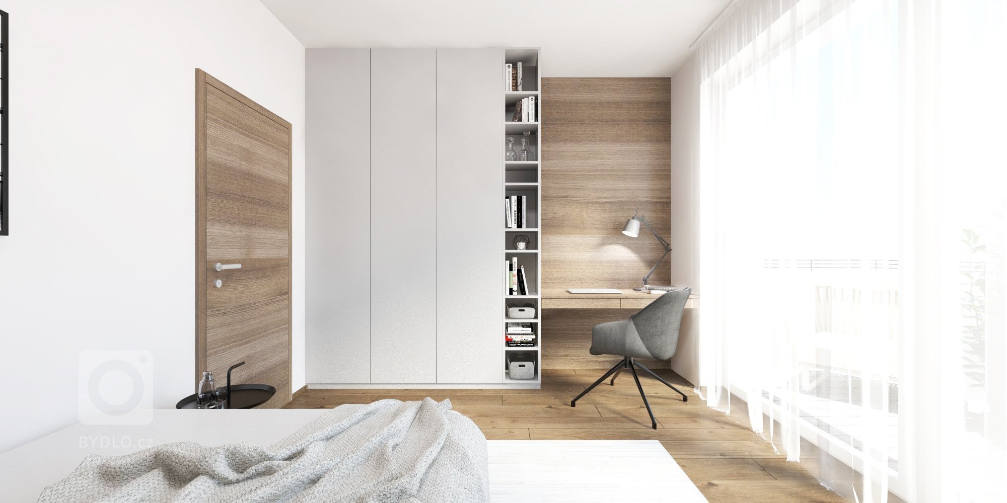 Minimalistický interiér s kontrastom dreva a mramoru.&nbsp;&nbsp;
