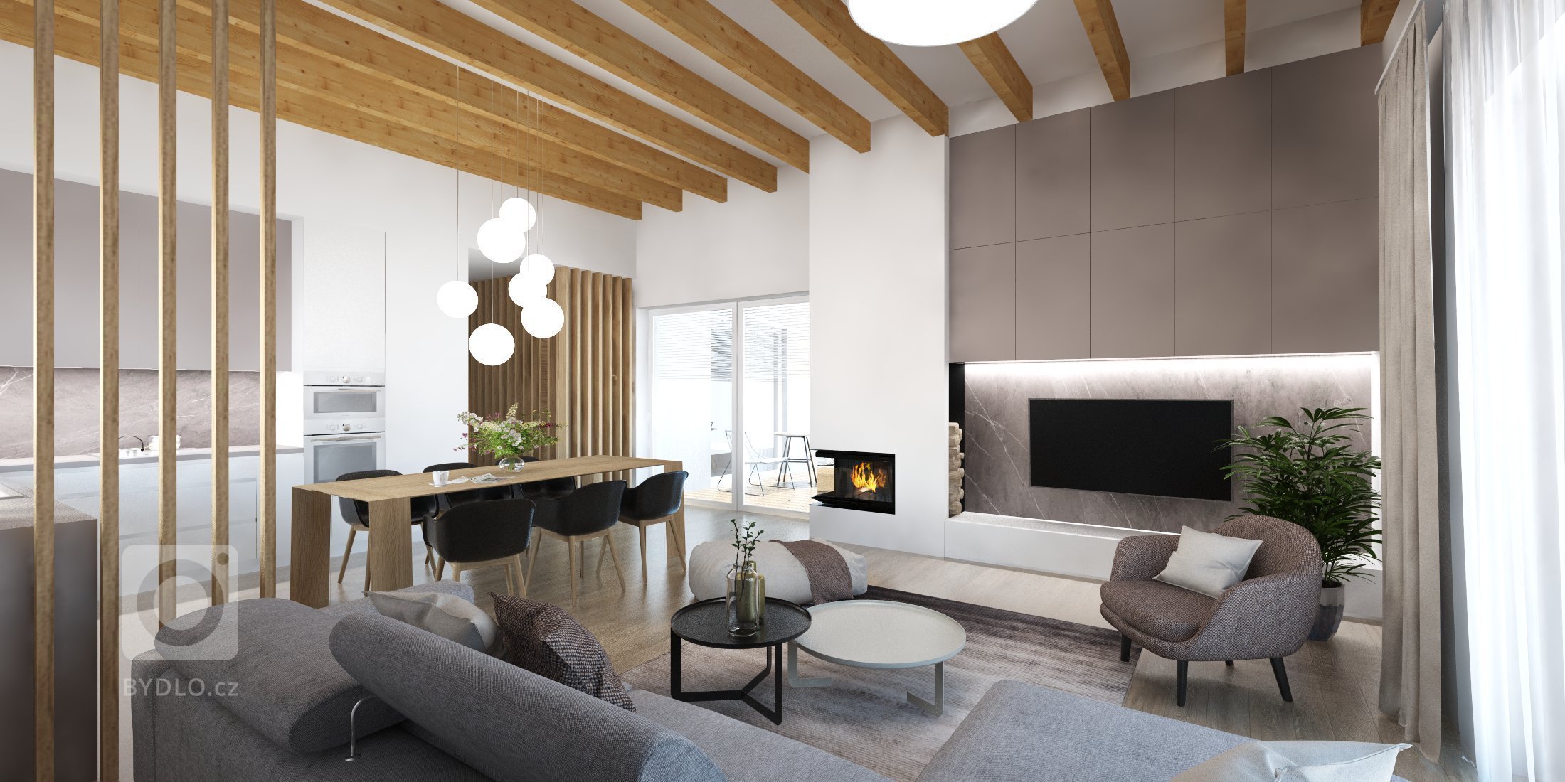 Príjemný interiér rodinného domu, ktorý je navrhnutý v obľúbených naturálnych farbách s dôrazom na nadčasovosť.
